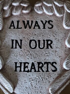 Always In Our Hearts Decorative Memorial Plaque - Cream and Black